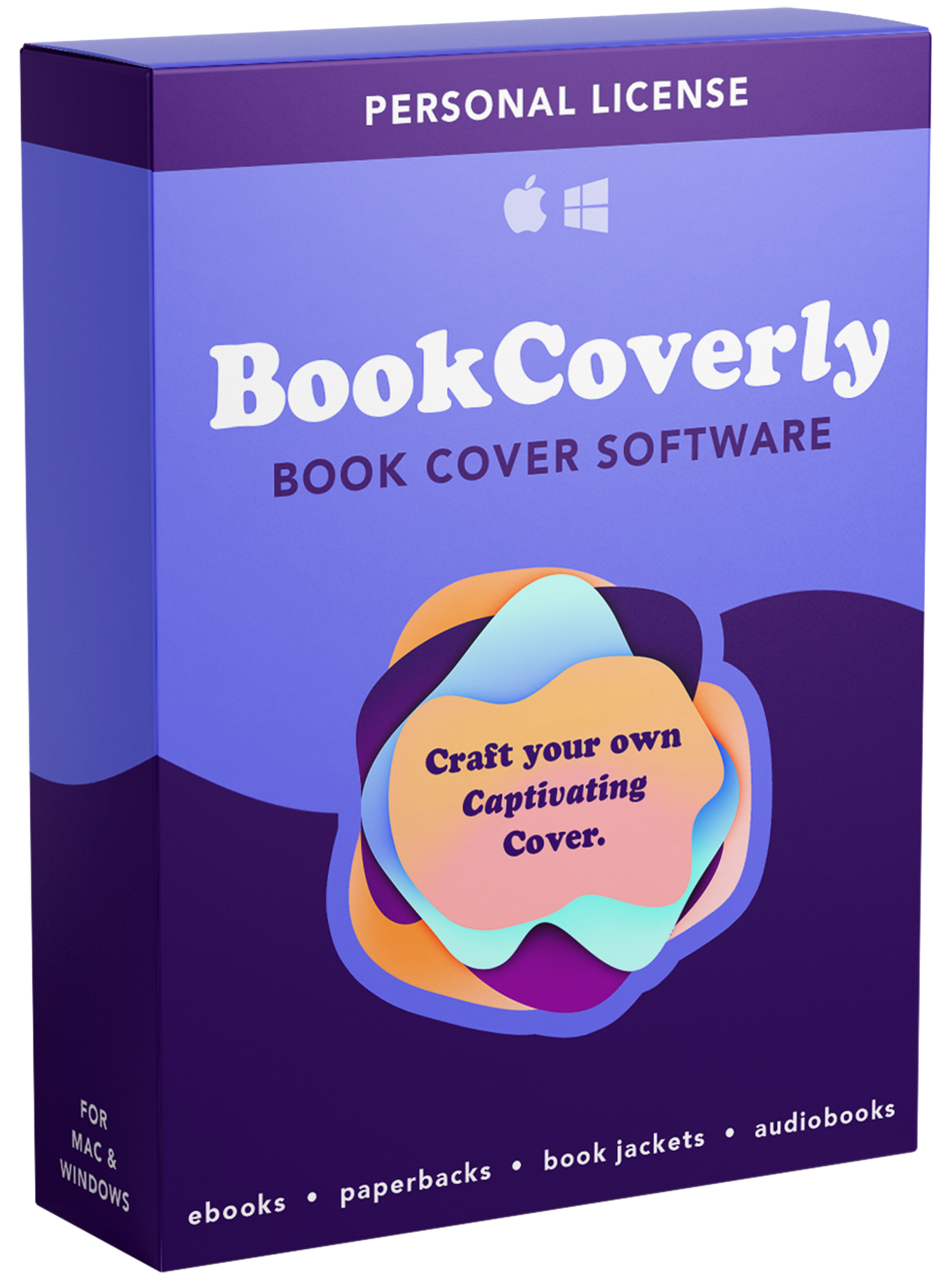 BookCoverly book cover design software box with paperback and ebook cover templates