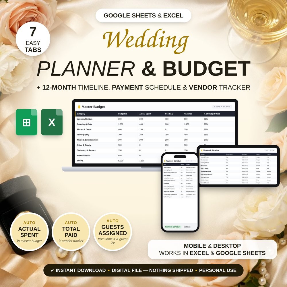 Real Wedding Planner Pro Etsy listing photo generated by the DPE Starter engine